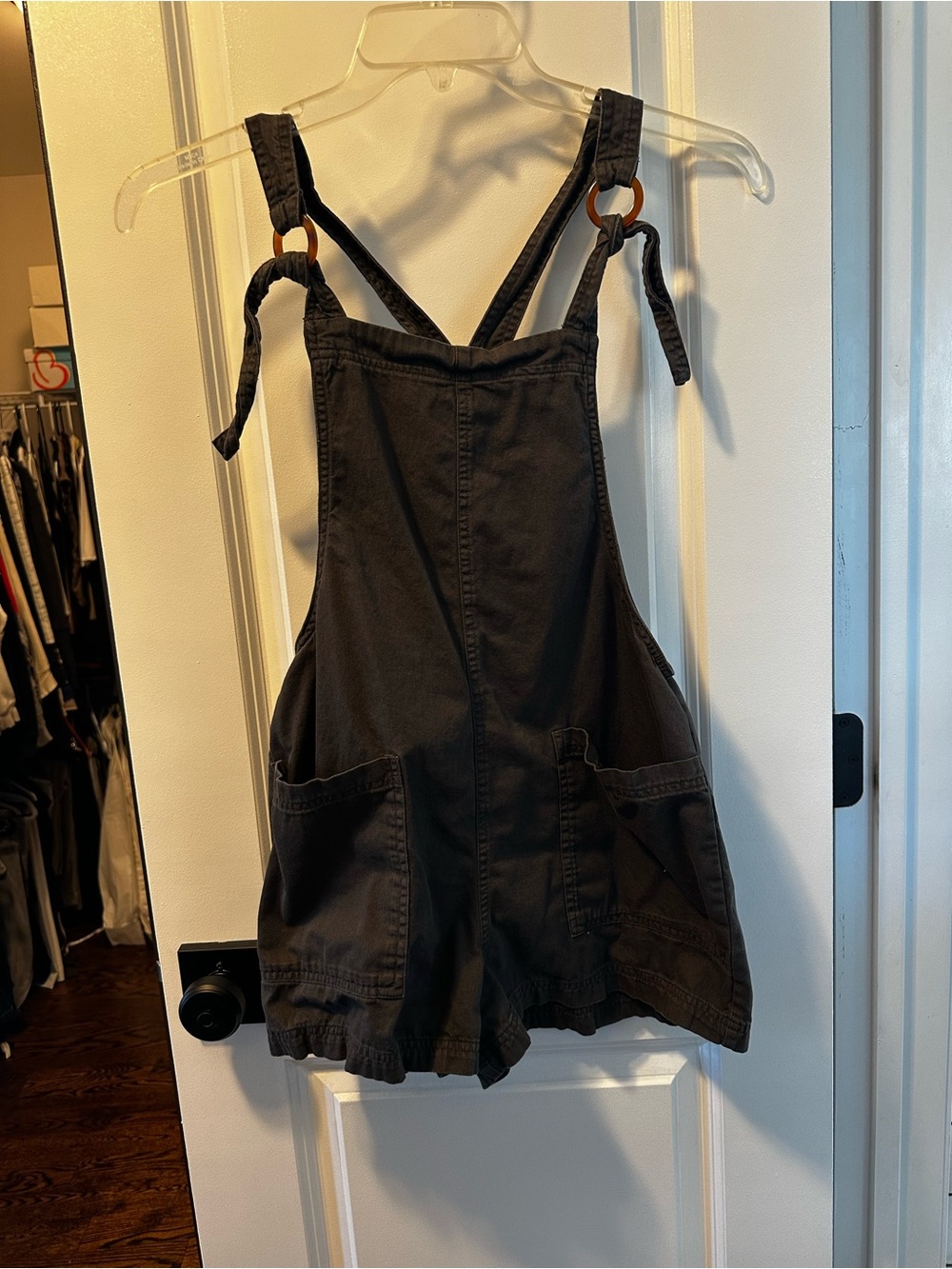 aerie dark grey Short Overalls Romper with Ring Detail
